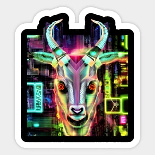 Neon Baphomet Goat Sticker